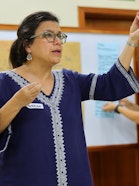 Sarah-Lan Mathez-Stiefel during a workshop