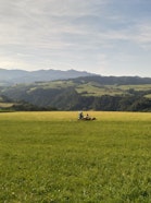 Soil information survey at a soil profile pit in the Bernese Prealps.