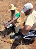 Brian Ayugi and Carlos Nyabuto at the Kuku Site, Kenya