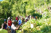 Community working on the road to Fizono, Mahalevona, Madagascar