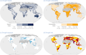 Current Global drought risk, averages for period 1901-2010