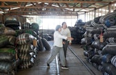 Rosa Chávez walking though ASCART’s processing factory. Tambopata, Madre de Dios.