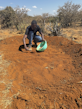 Menita Kupano from Green Earth Warriors, who is one of our local partners in the project, is collecting soil samples in Lower Naibunga Community Conservancy, Laikipia, Kenya