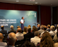 Sheila Funnell speaking at the Wyss Academy's Beyond5 event, Kursaal Bern.