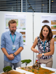 Marcel Wälti Rettenmund and Dr. Marie-Estelle Demory, demonstrating how the semi-circular bunds work at the Wyss Academy's Beyond5 event, Kursaal Bern.
