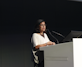 Sarah-Lan Mathez-Stiefel speaking at the GEO-7 Conference, "A Future We Choose", Geneva.