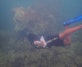 Simangele Sithole diving to conduct her research in Lamu, Kenya
