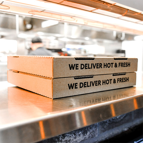 We Deliver Custom Printed Kraft Pizza boxes