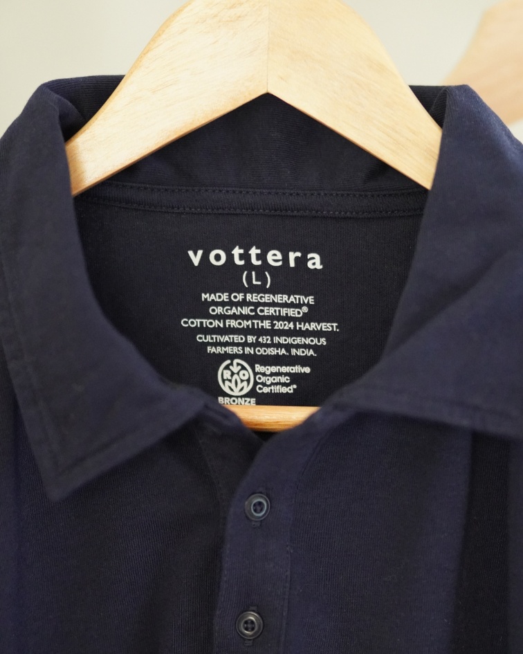 Vottera Polo Shirt Made From Regenerative Organic Cotton