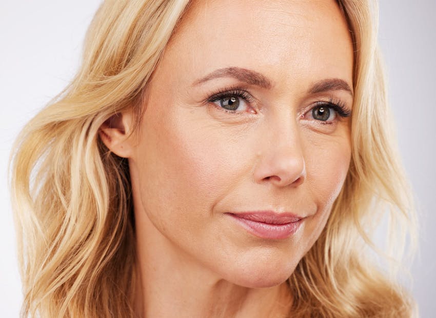 woman with blonde hair close-up