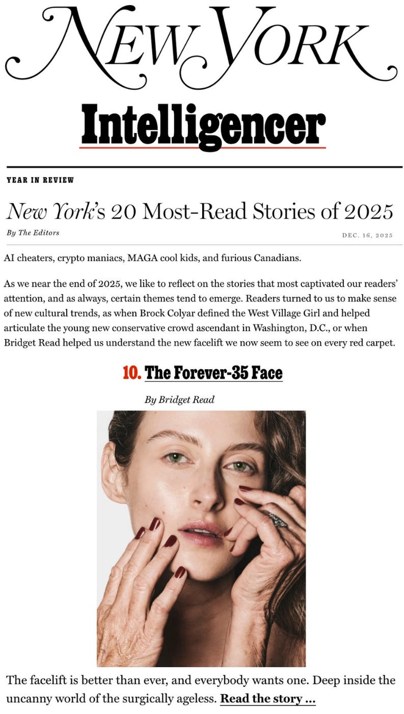 Intelligencer features The Forever-35 Face
