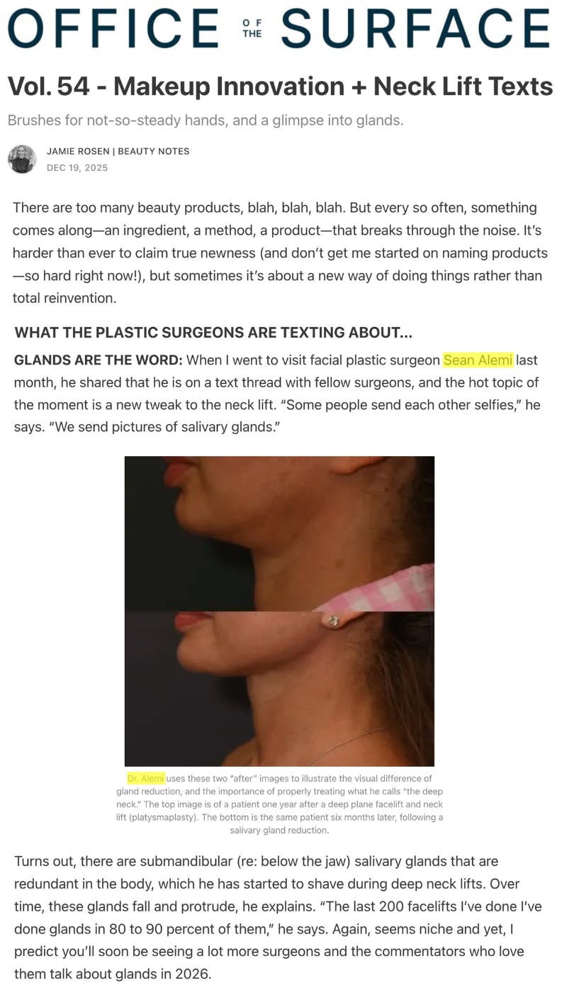  Dr. Alemi featured on Jamie Rosen’s Substack – Office of the Surface