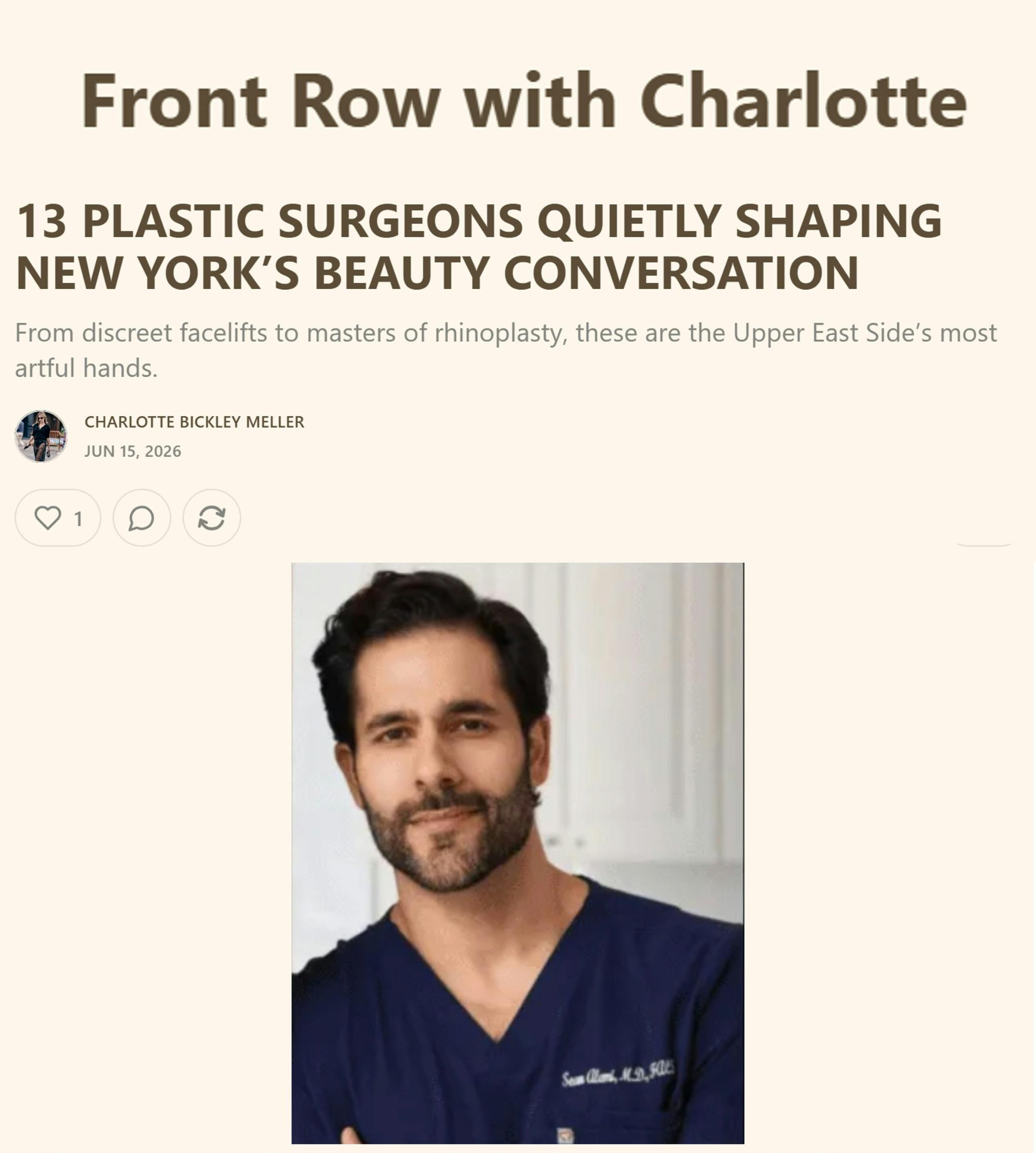 13 PLASTIC SURGEONS QUIETLY SHAPING NEW YORK’S BEAUTY CONVERSATION