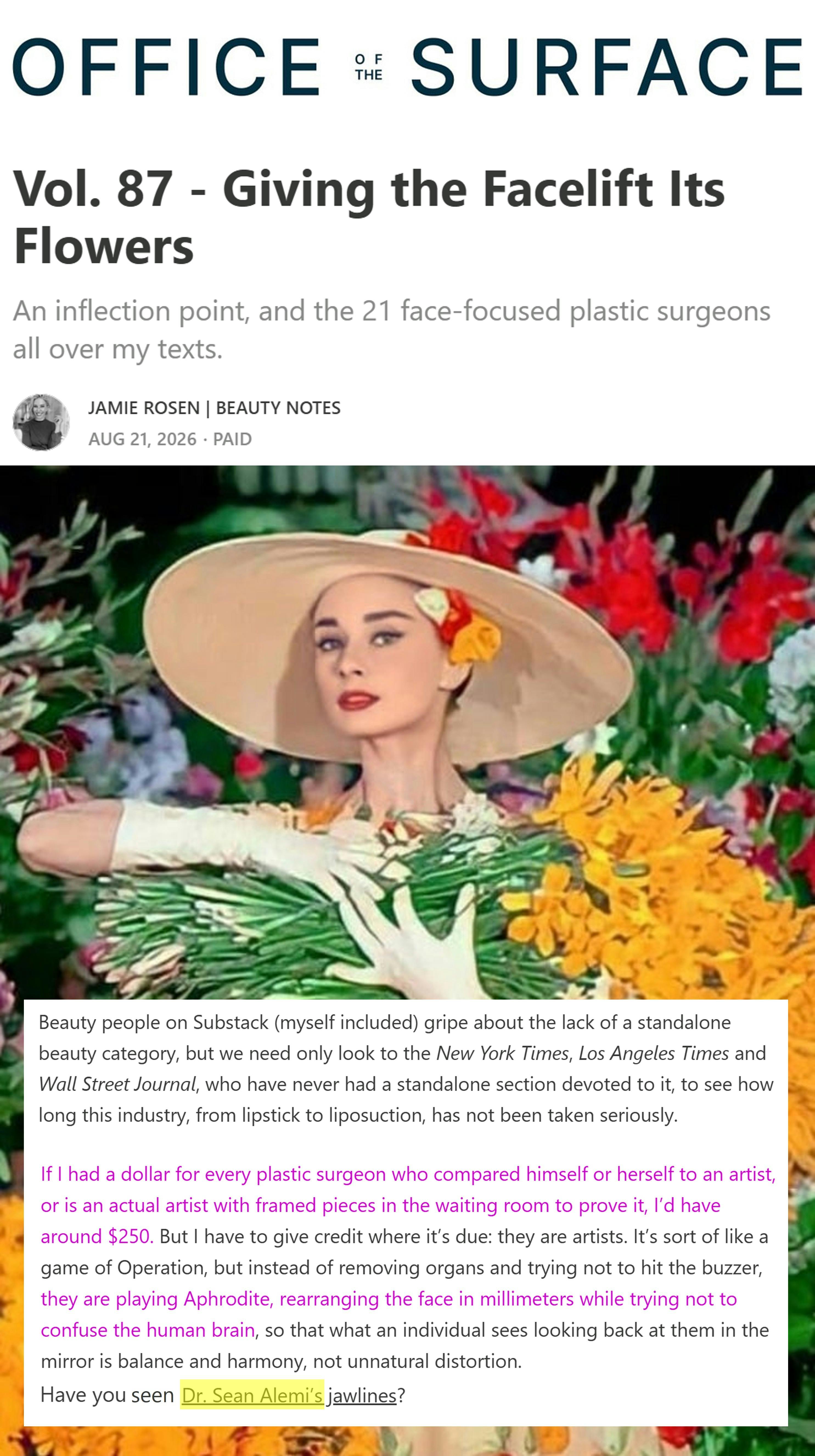 Giving the Facelifts Its Flowers