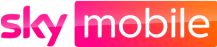 Sky Mobile logo in bold pink and orange gradient on a white background