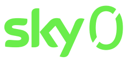 Sky Zero logo in bright green with a circular arrow, symbolizing sustainability