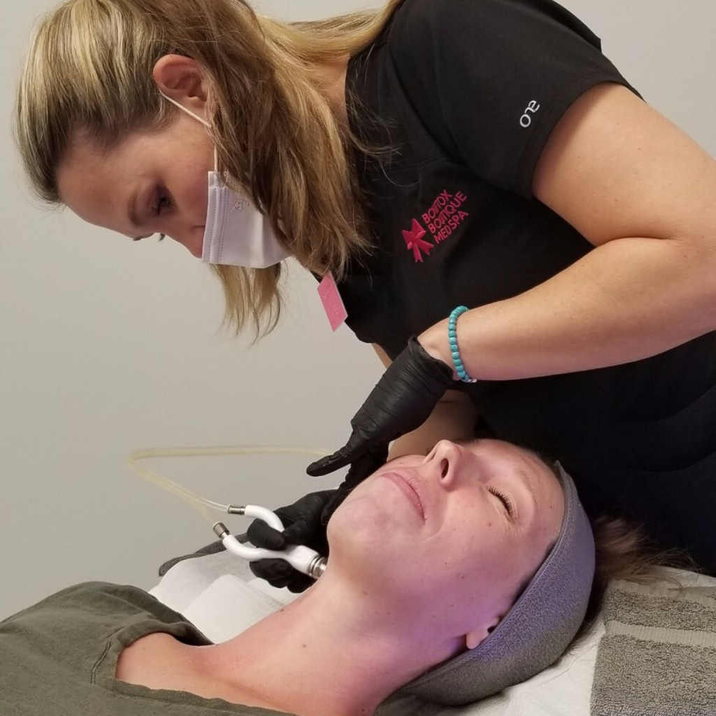 woman getting a facial