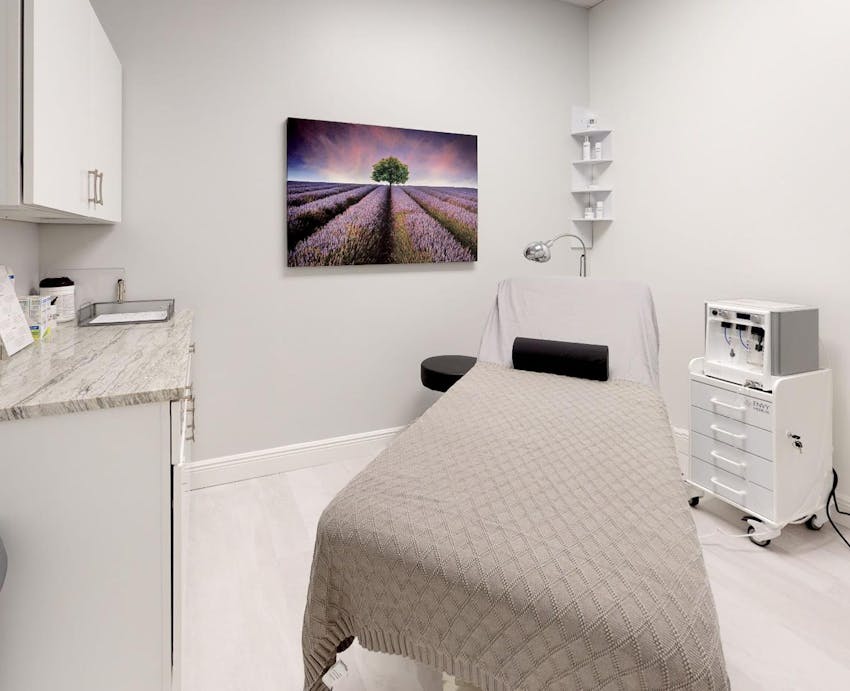 patient bed at Bowtique Med Spa