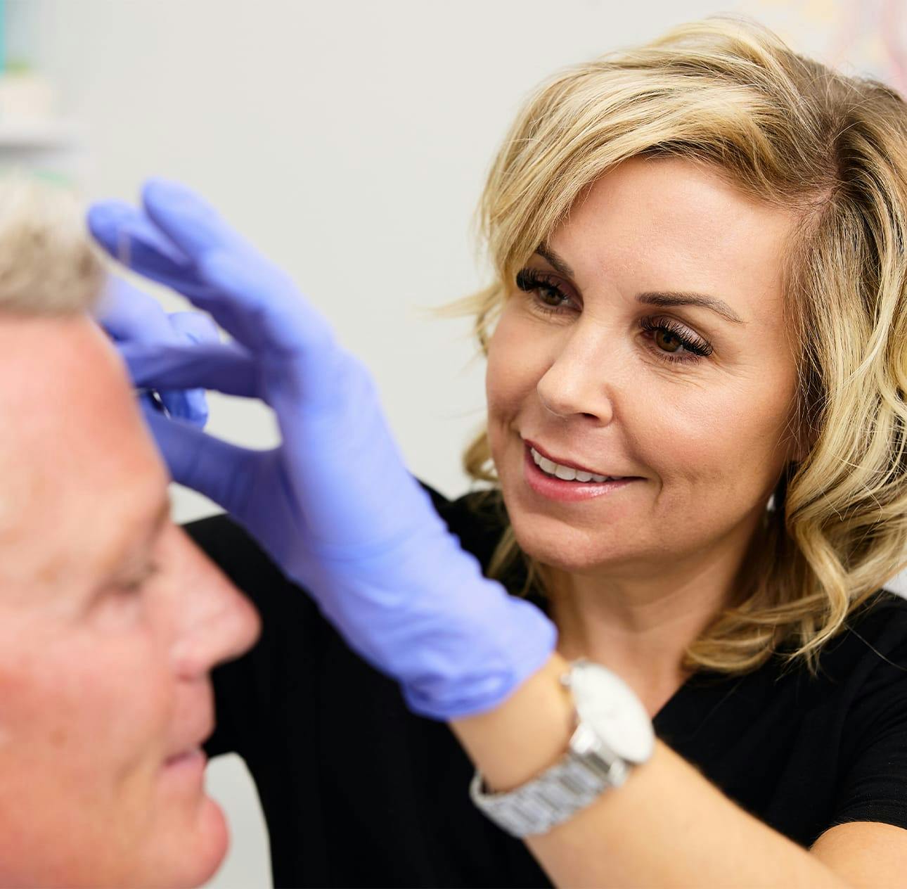 man getting injectable treatment