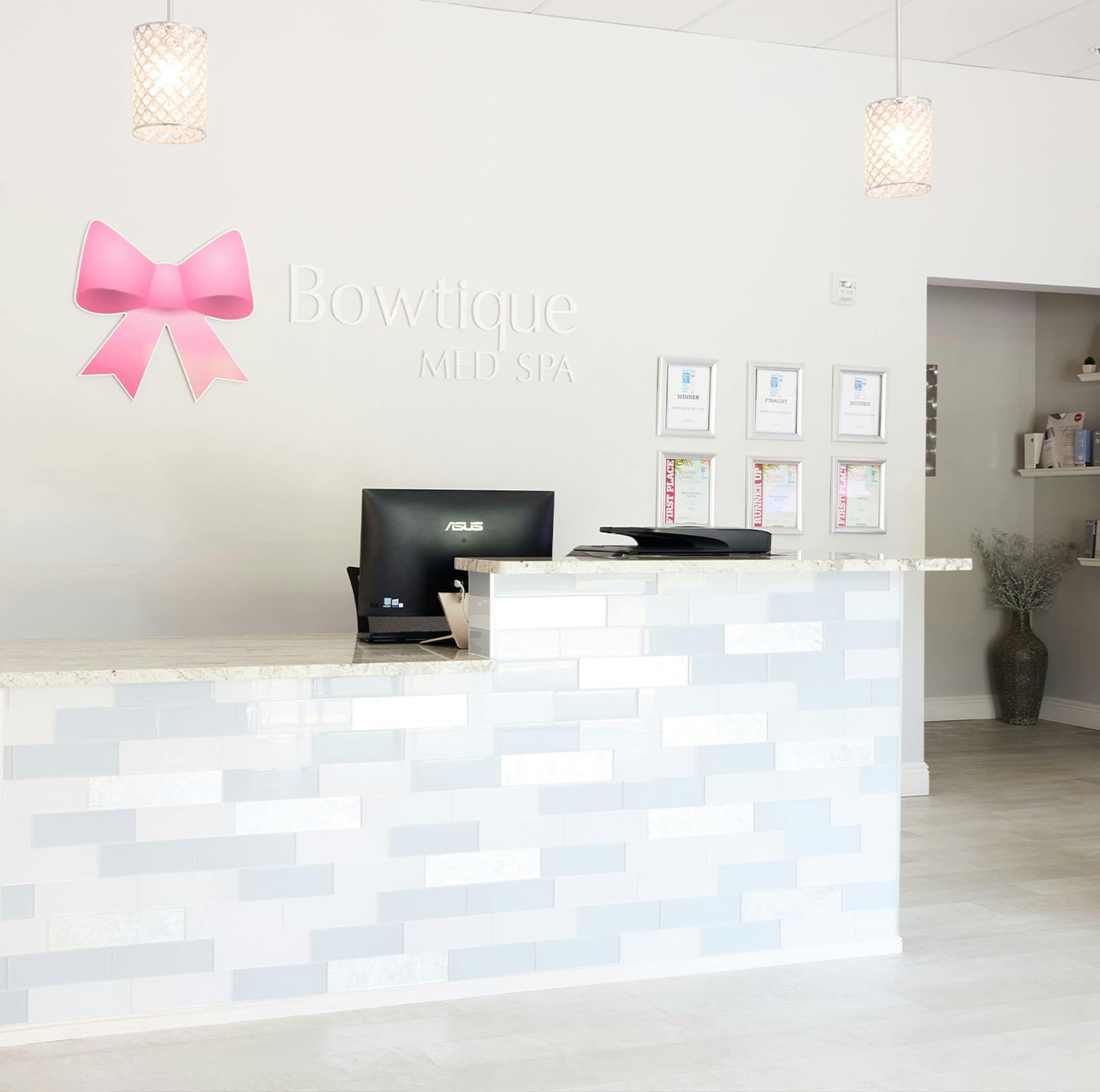 front desk at Bowtique Med Spa
