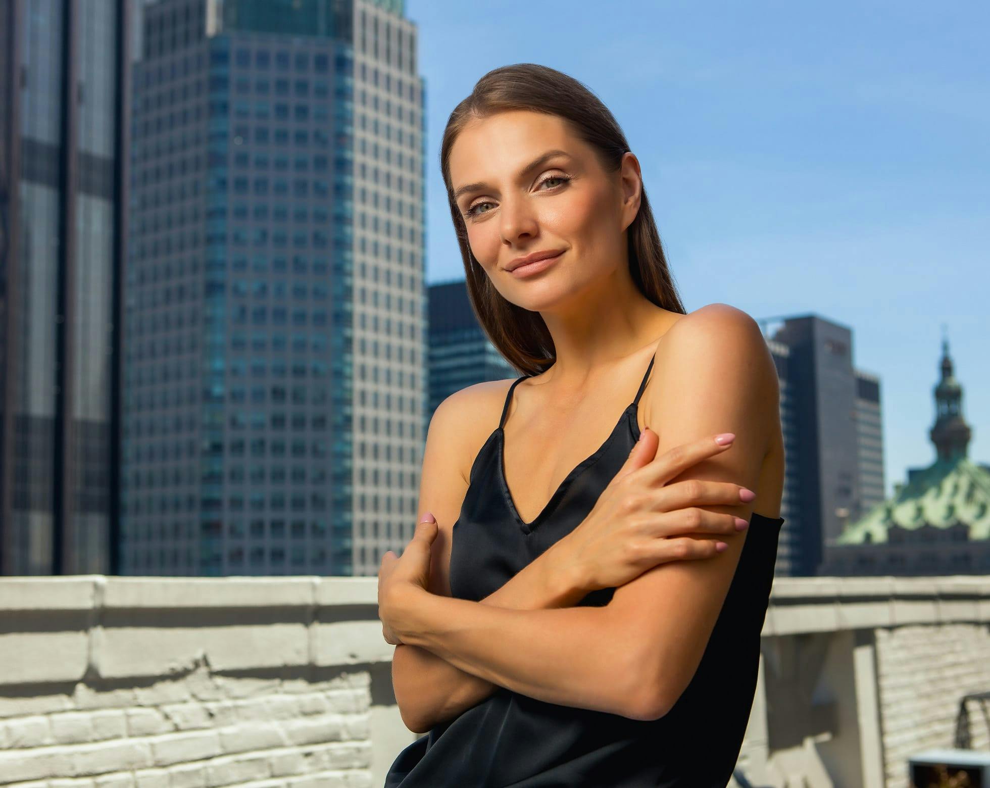 Photo of woman in black top