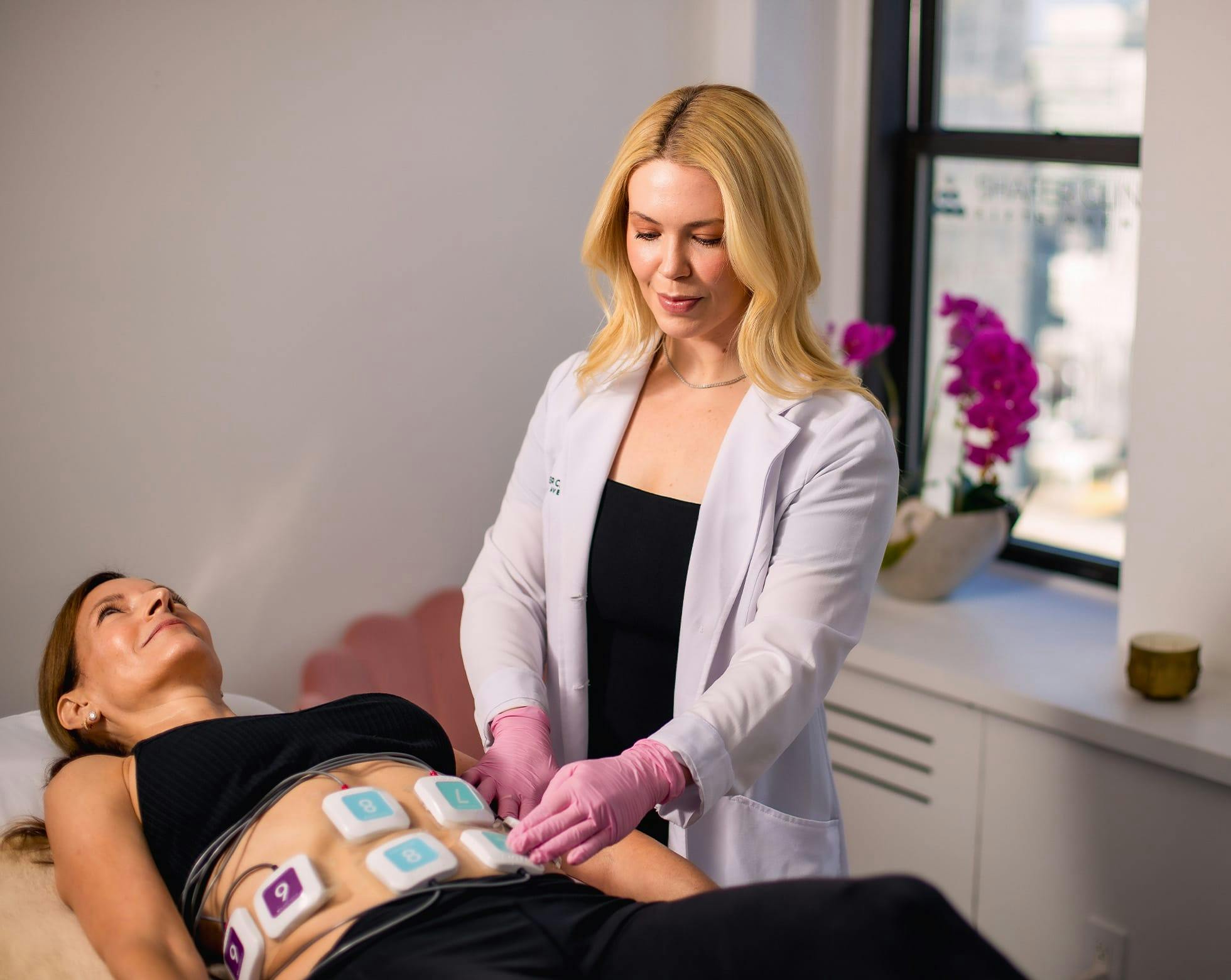 Doctor and patient during treatment