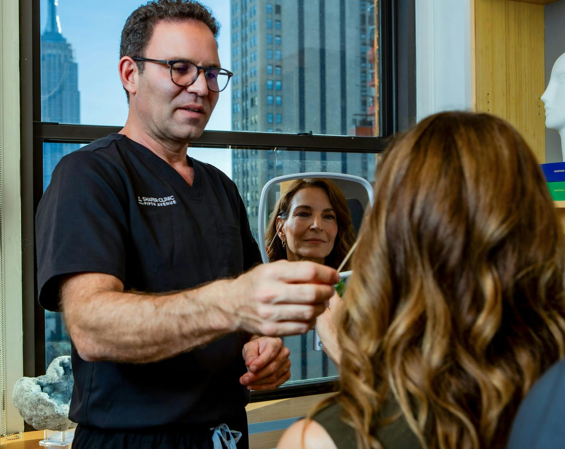 Doctor and patient during treatment