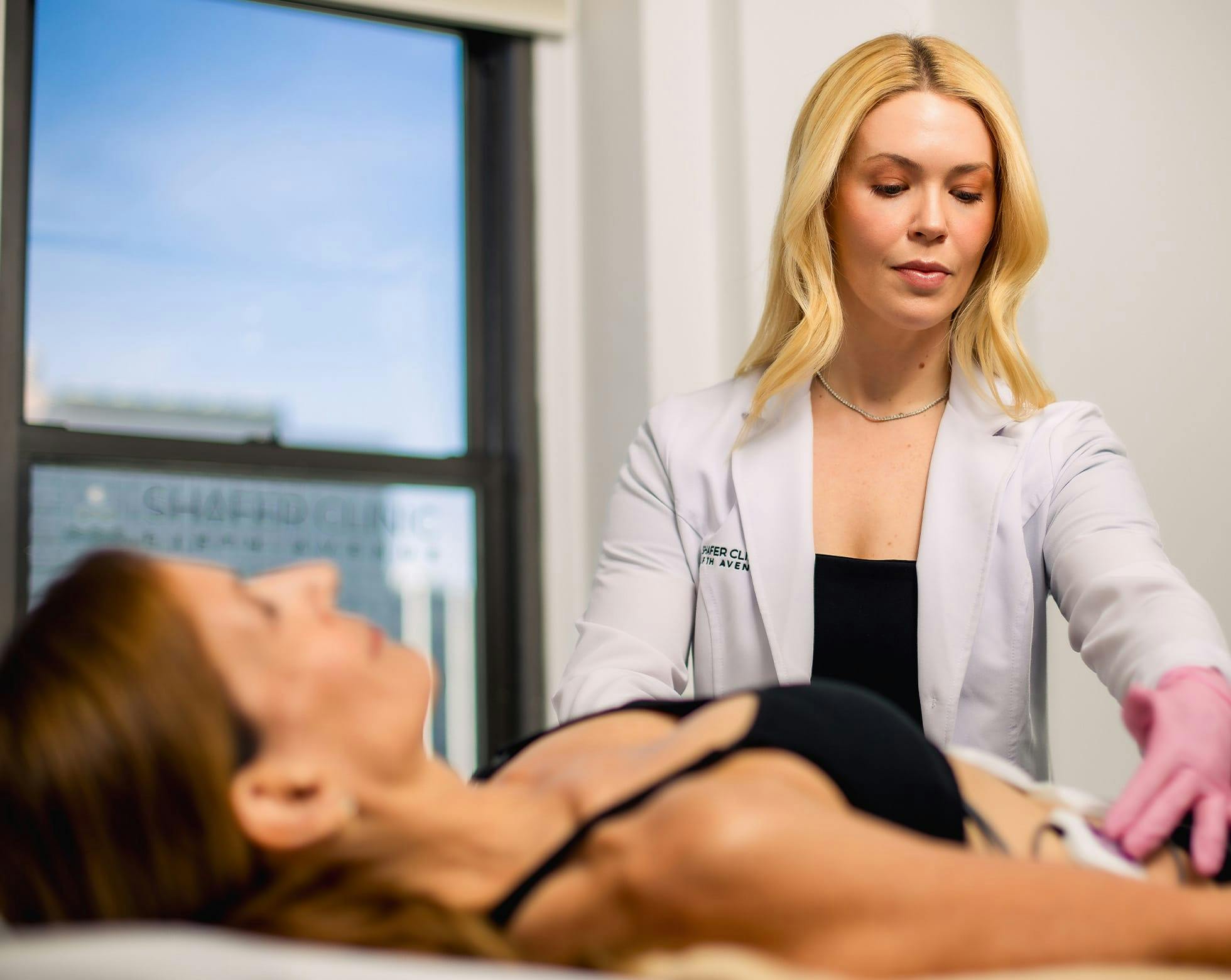 Nurse and patient during treatment