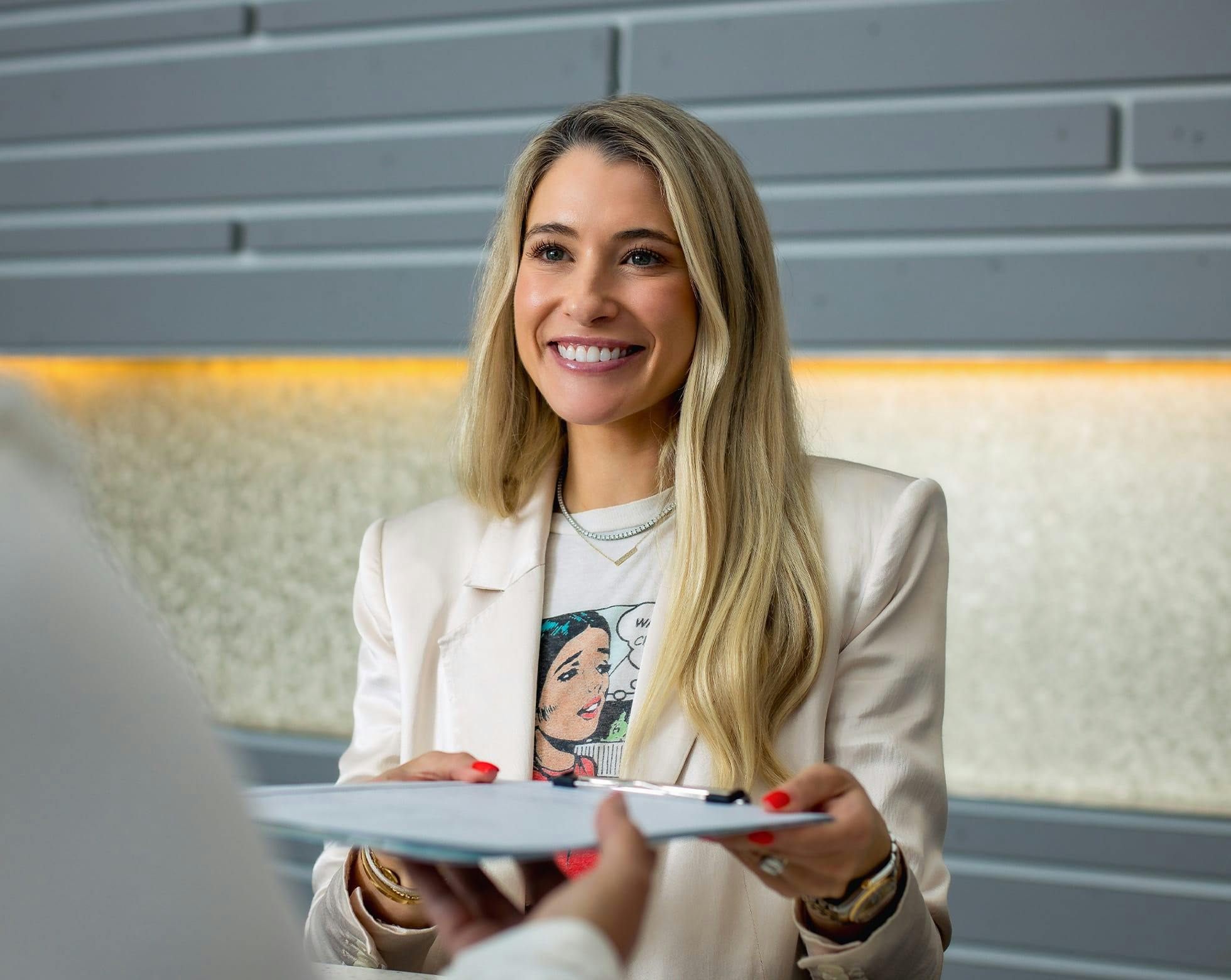 Woman smiling