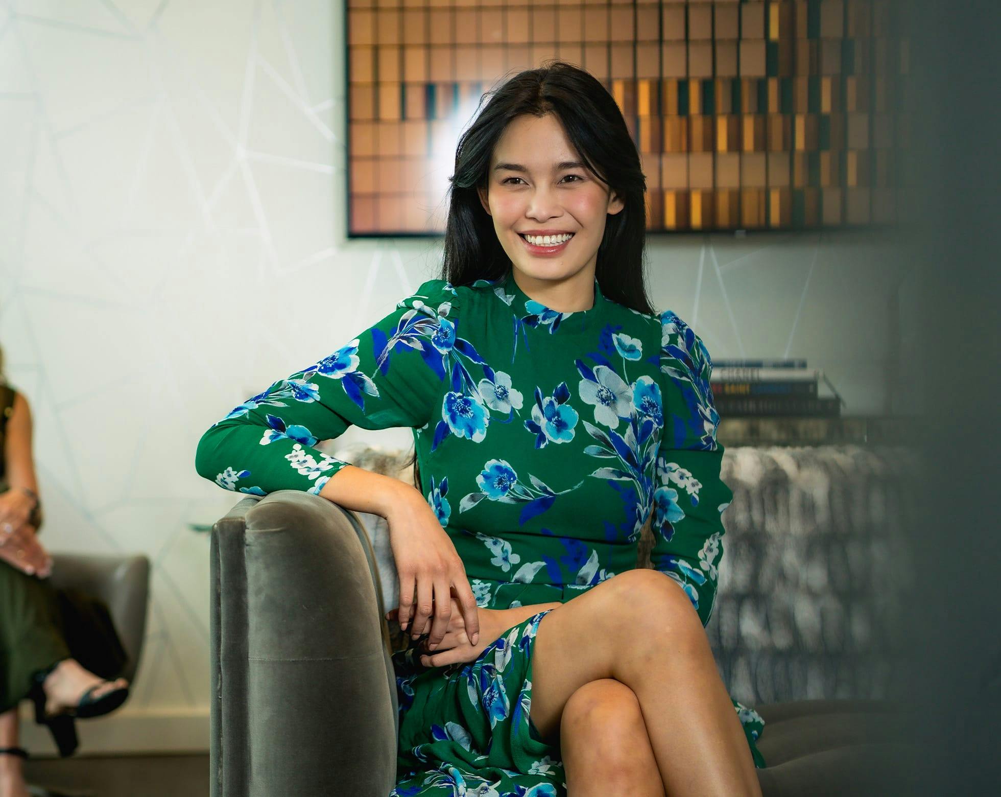 Woman smiling