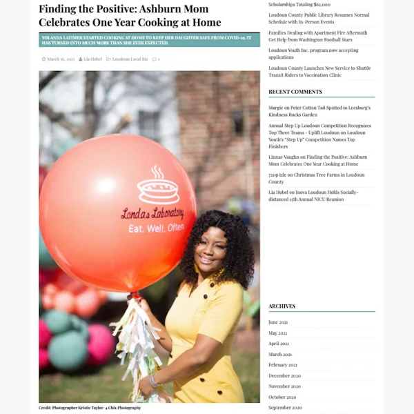 Finding the Positive: Ashburn Mom Celebrates One Year Cooking at Home