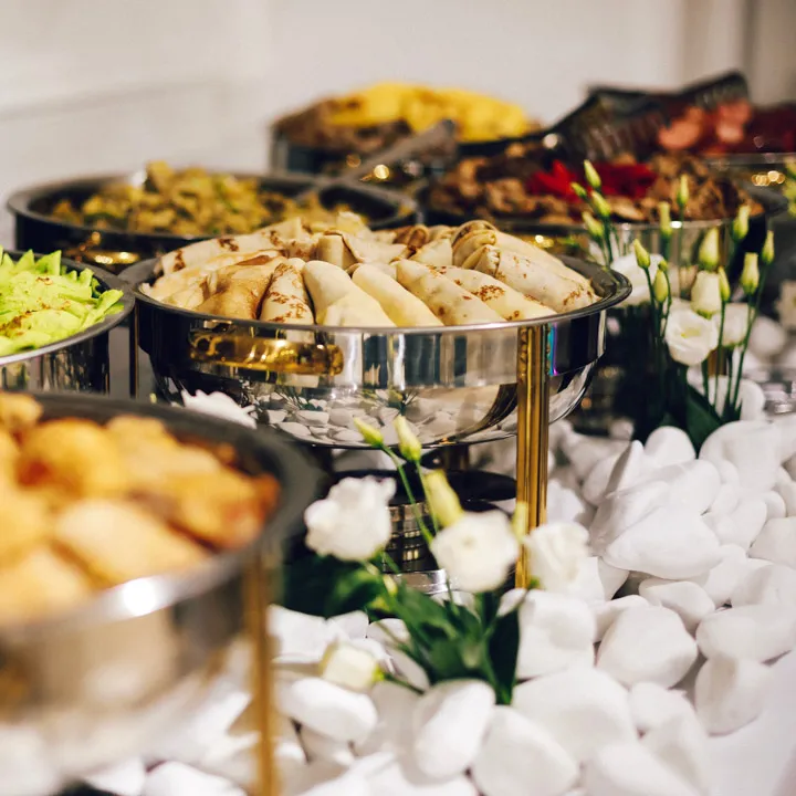food on a catering table