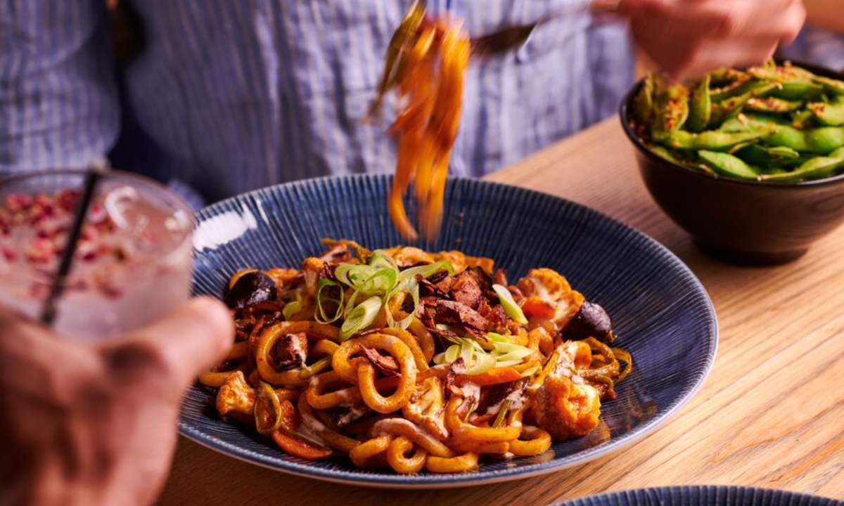 aubergine coconut curry udon