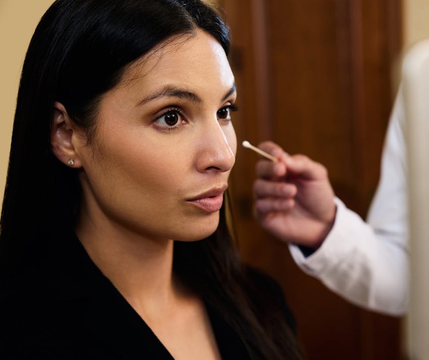 Woman receiving consultation