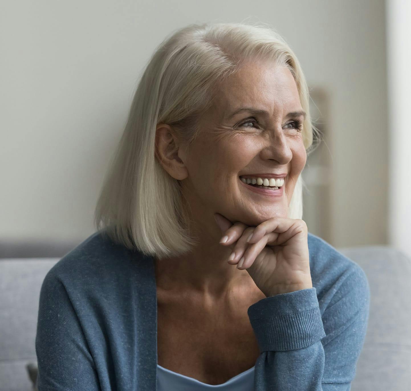 beautiful older woman smiling