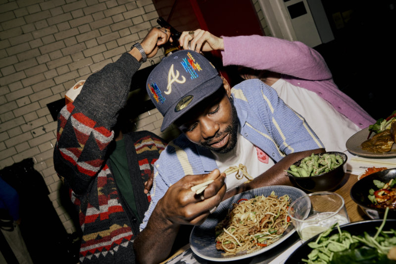 guest enjoying noodles
