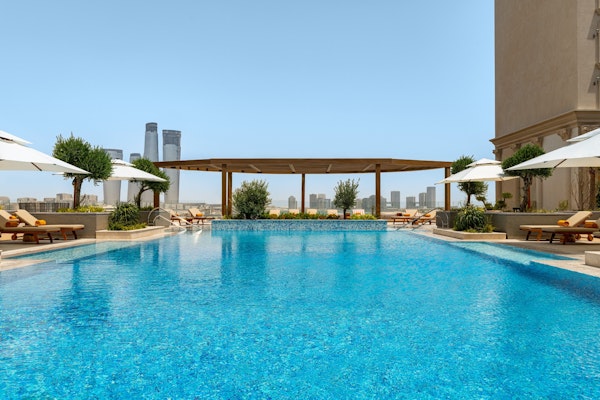 Swimming pool with blue skys