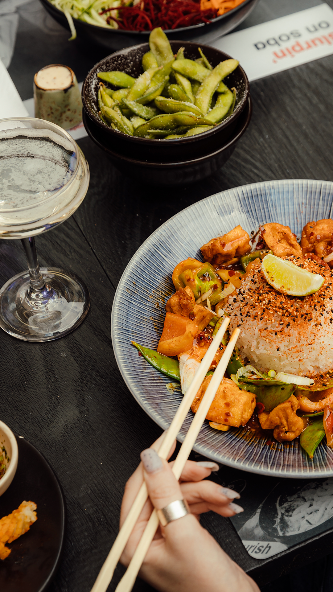 a table of vegan food