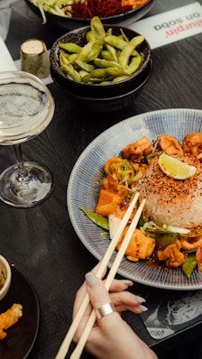 a table of vegan food