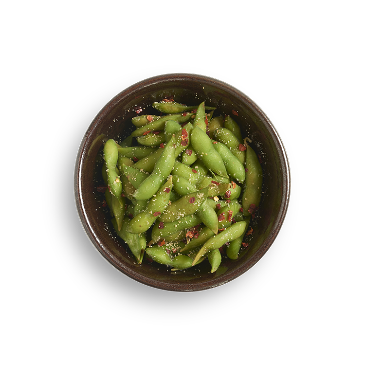 edamame with chilli garlic salt
