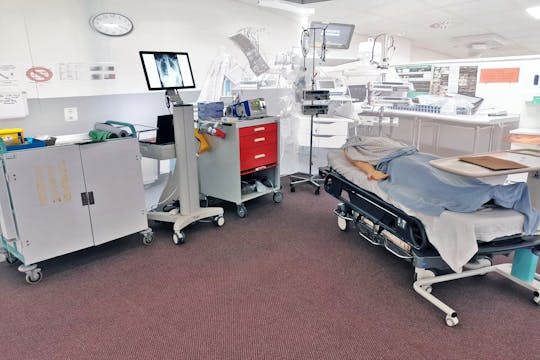 architecture, building, hospital, clinic, operating theatre, bed