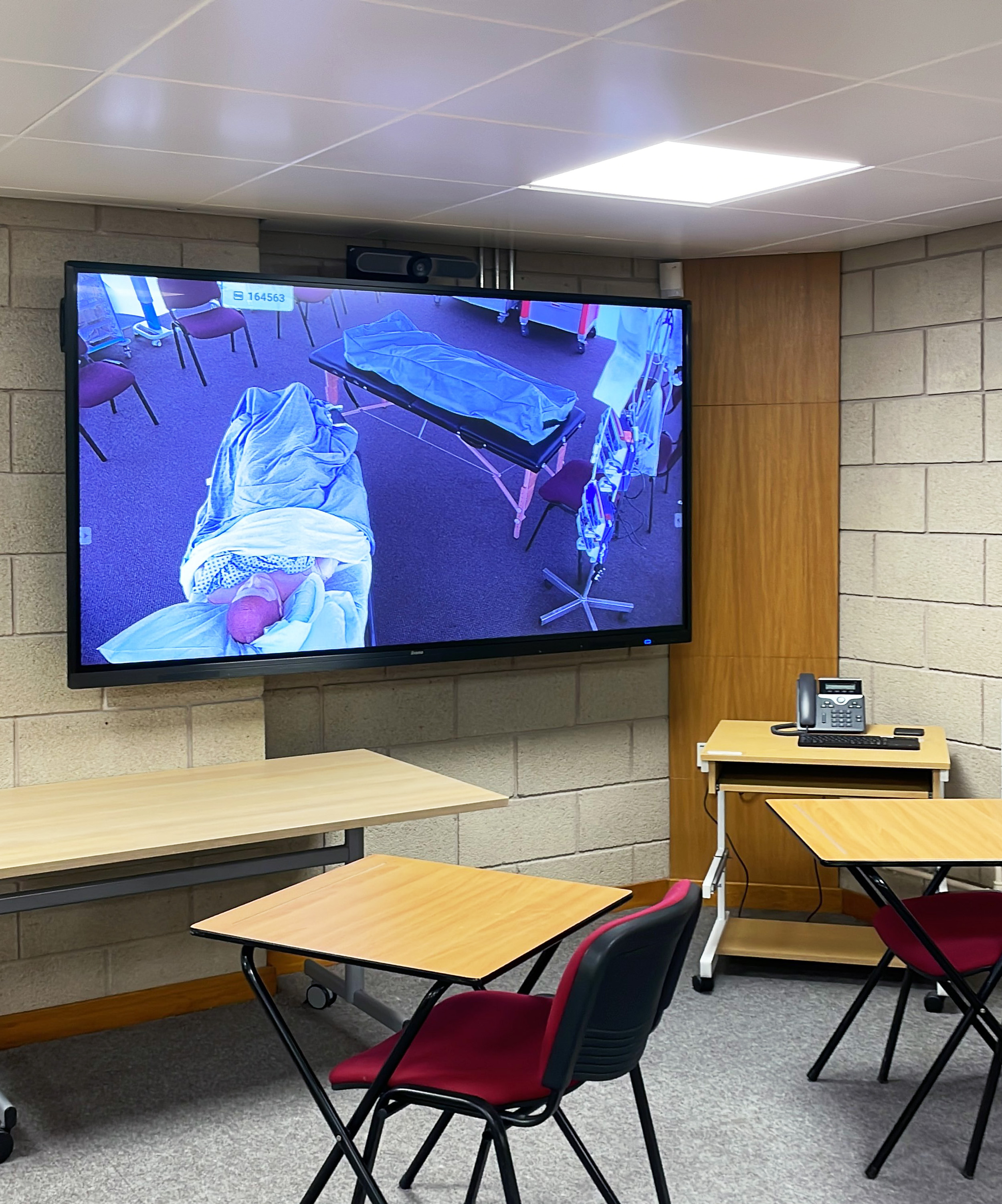 indoors, interior design, school, classroom, chair, screen