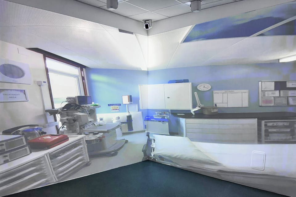 Projected scene in an Extended Reality Lab