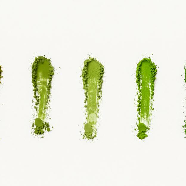 Matcha in different shades of green, from culinary to ceremonial