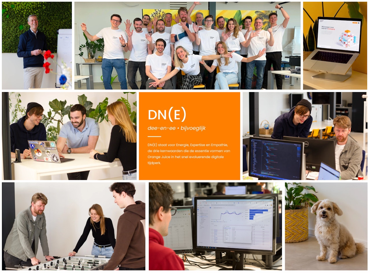 Collage sfeerimpressie van Orange Juice