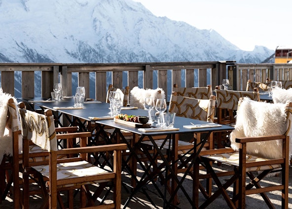 Restaurant vue Mont Blanc