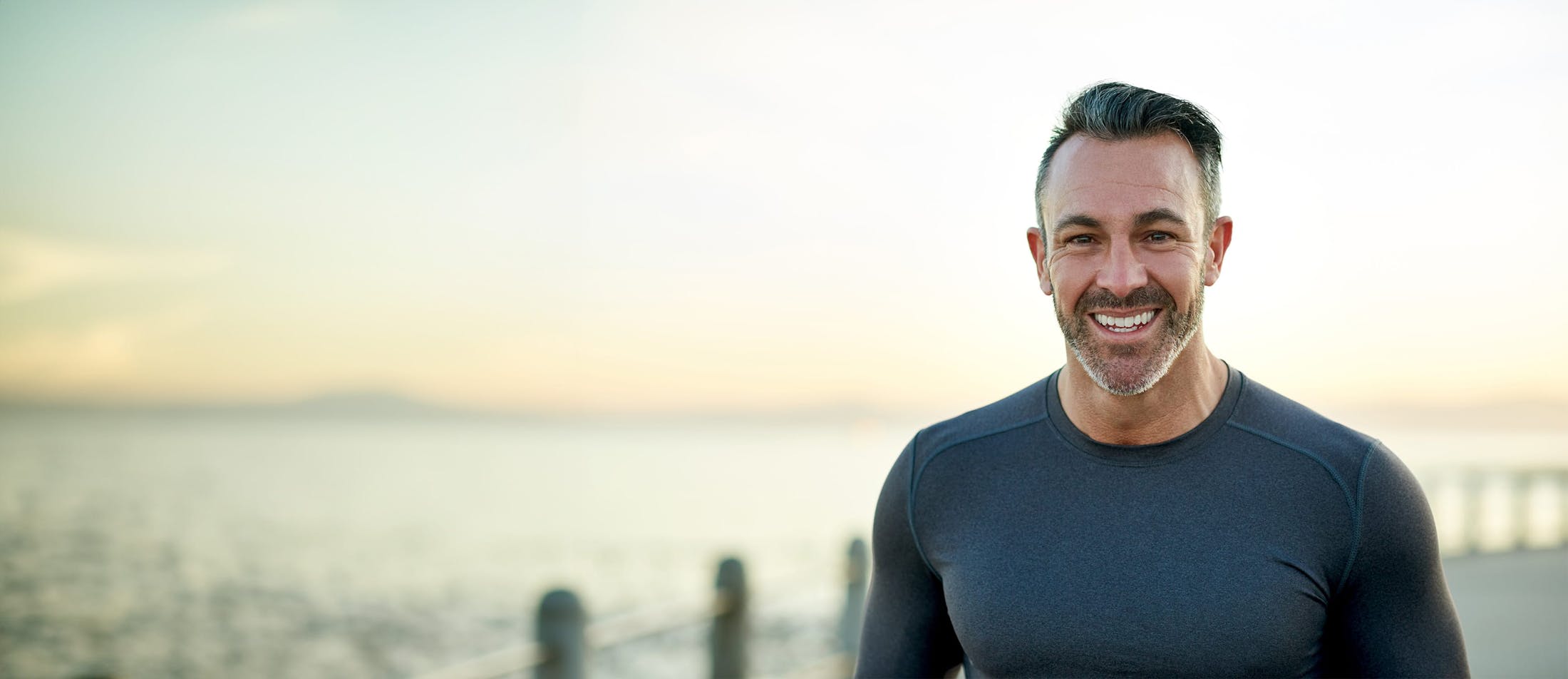smiling man at beach