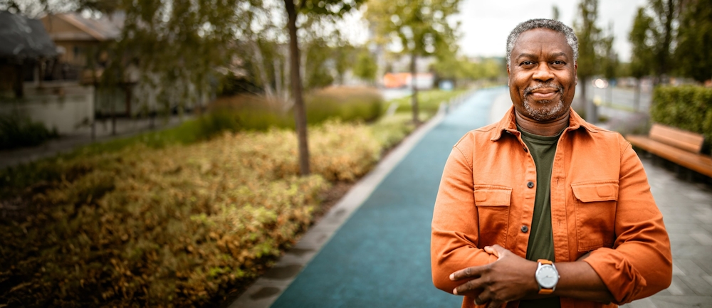 man standing outside