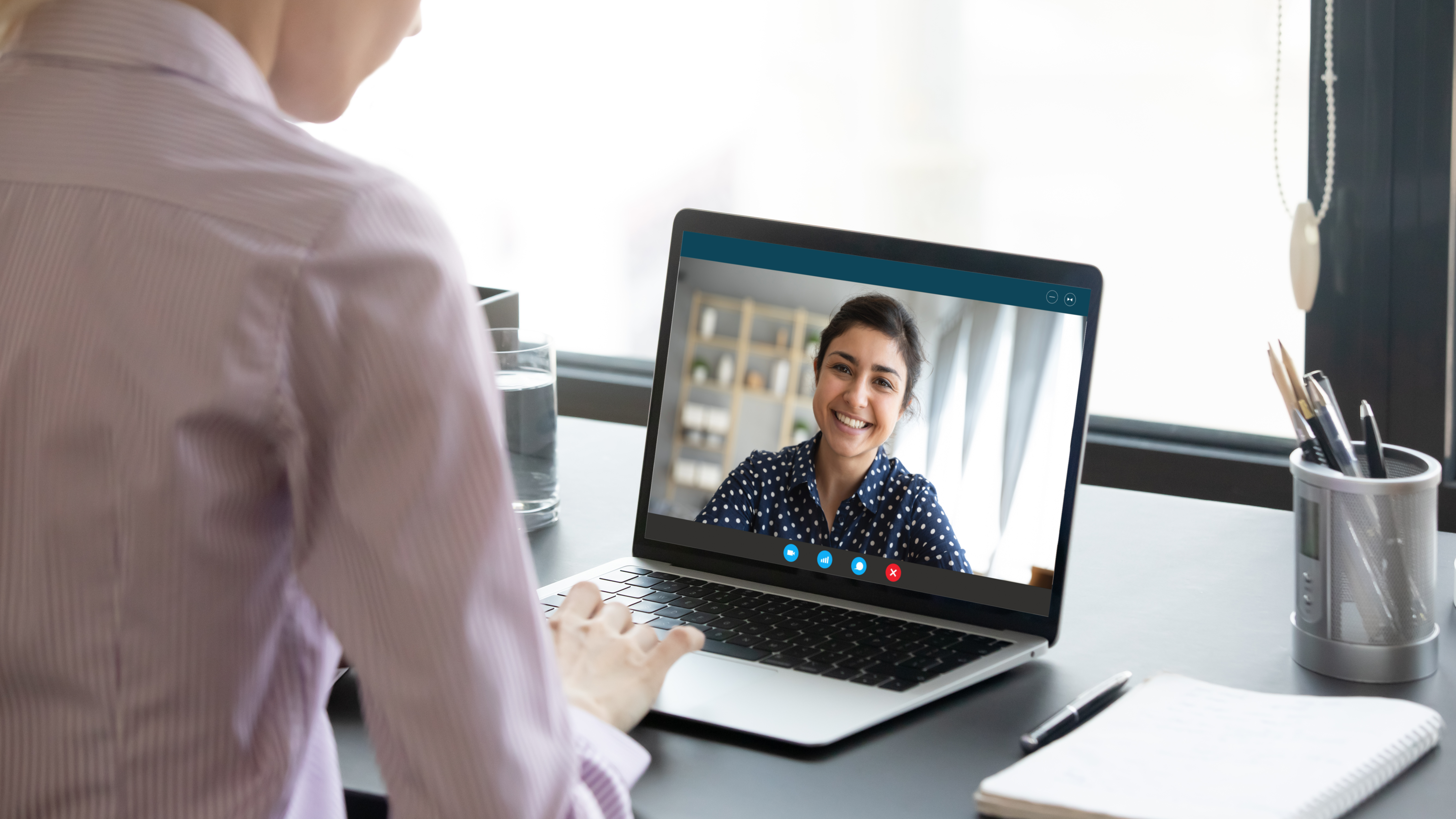 Interview on a laptop