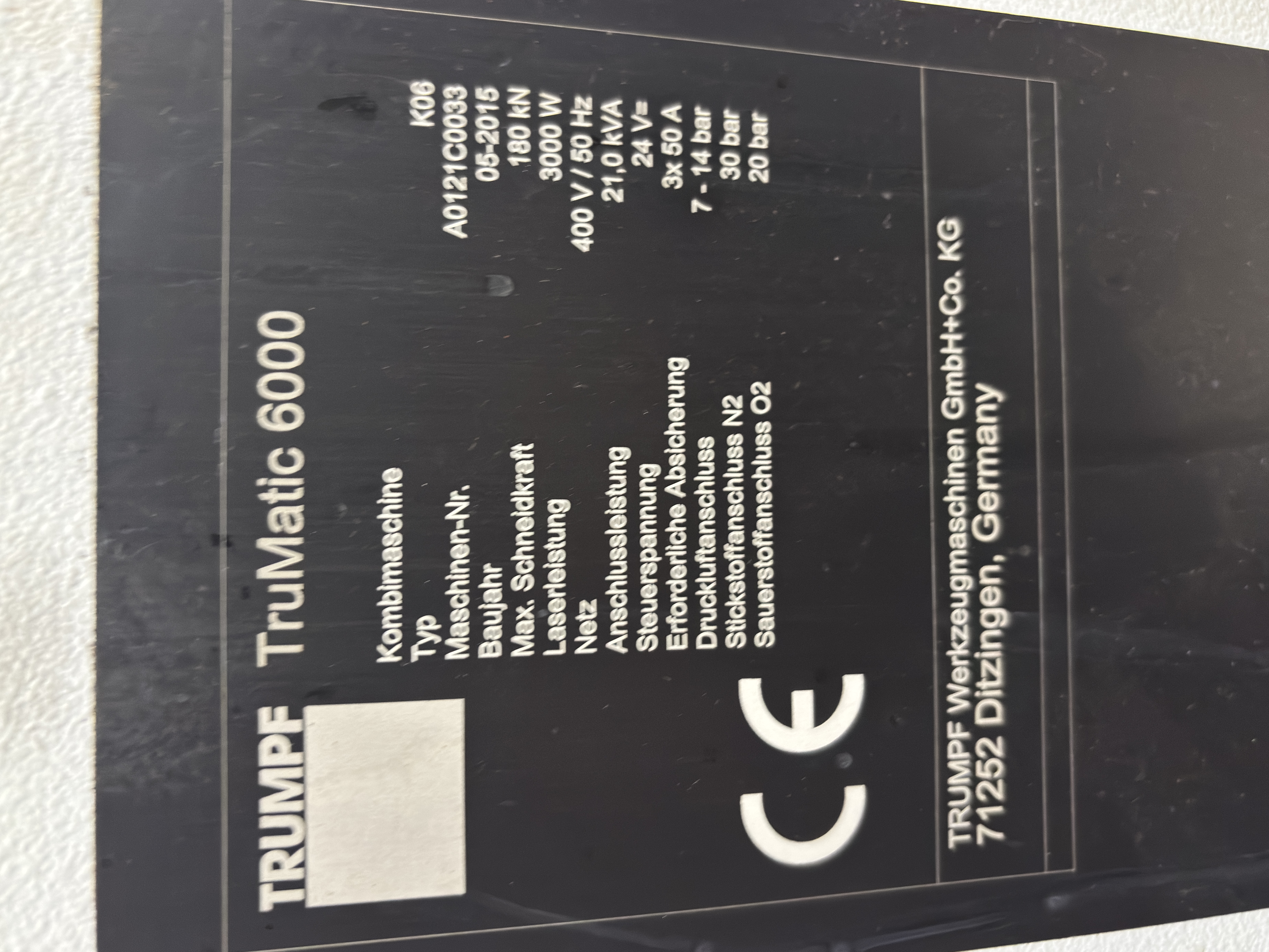 TRUMPF TruMatic 6000 Fiber 3000 W